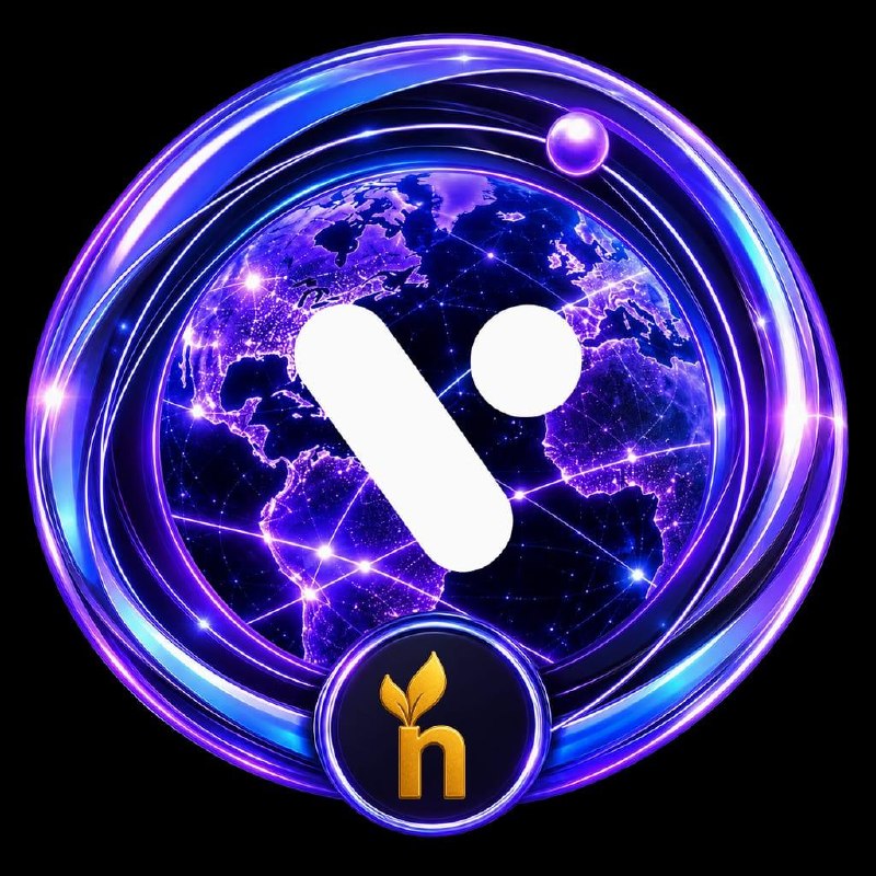 WalletV DSBT: purple globe coin with the white WalletV symbol and gold nGRND emblem